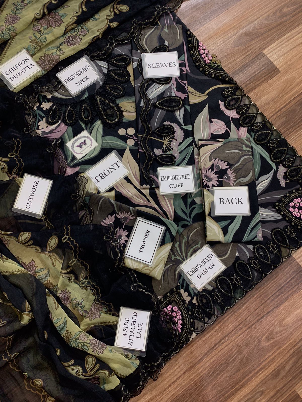 3pc Digital Print Emb Suit