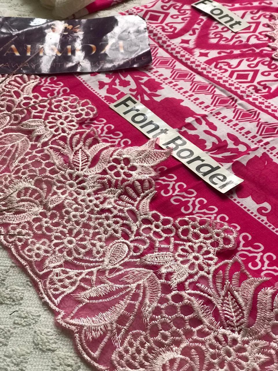 3pc Digital Print Embroidery Suit