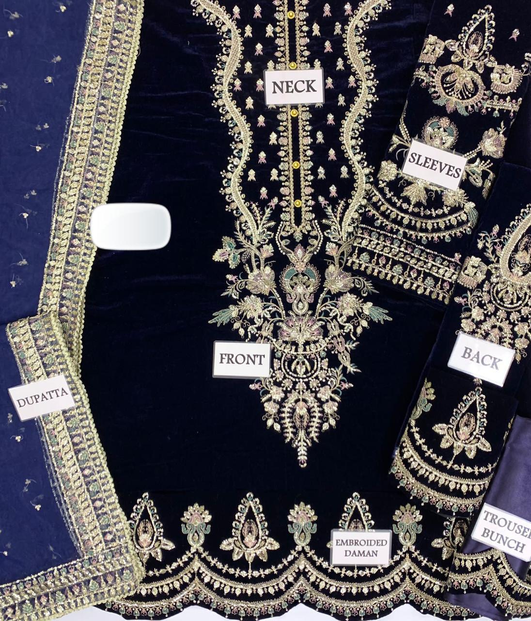 Luxury 3pc Emb Velvet Suit