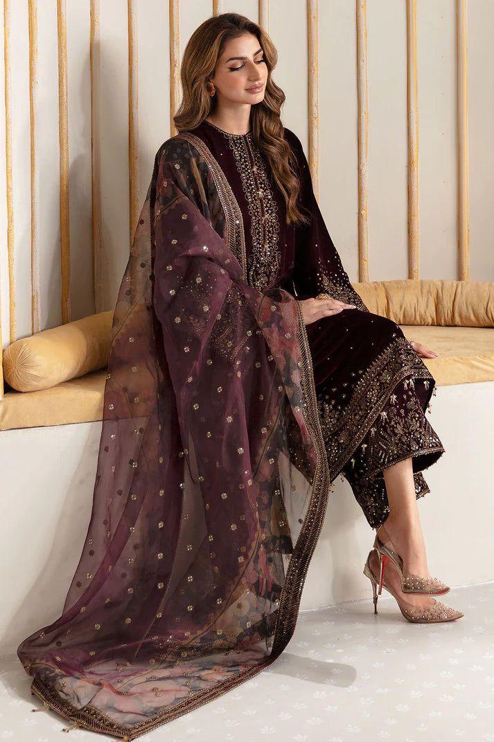 Luxury 3pc Emb Velvet Suit