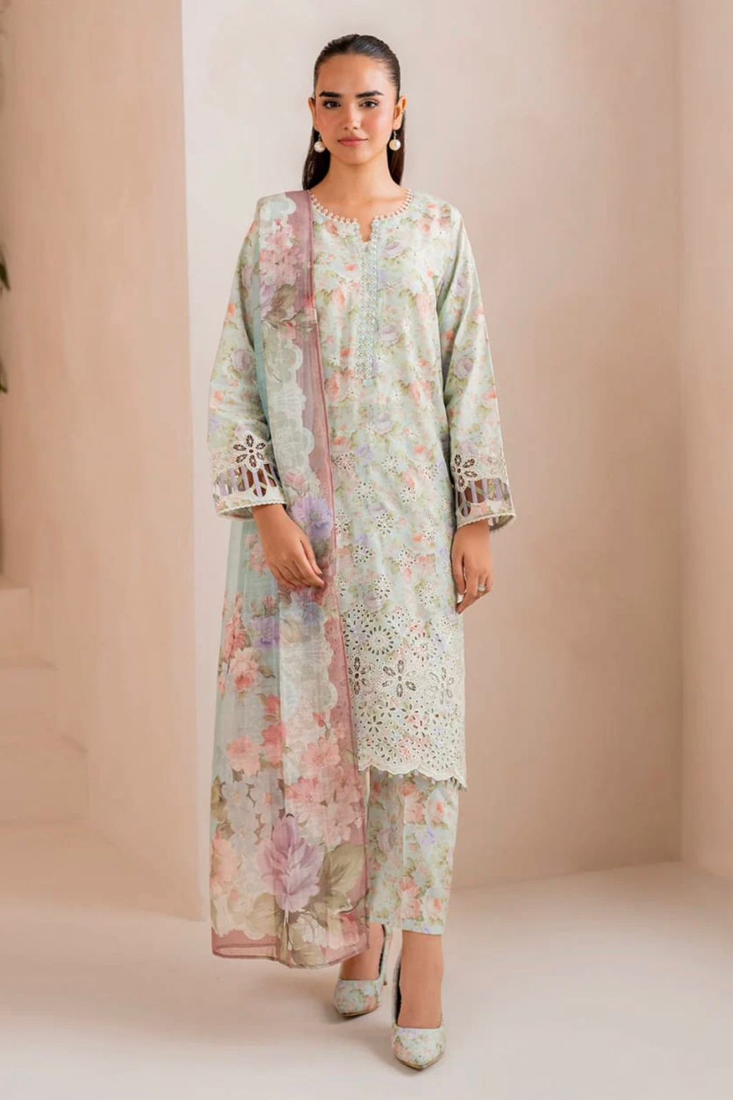 3pc Digital Print Emb Suit