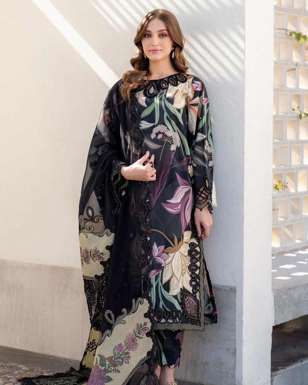 3pc Digital Print Emb Suit