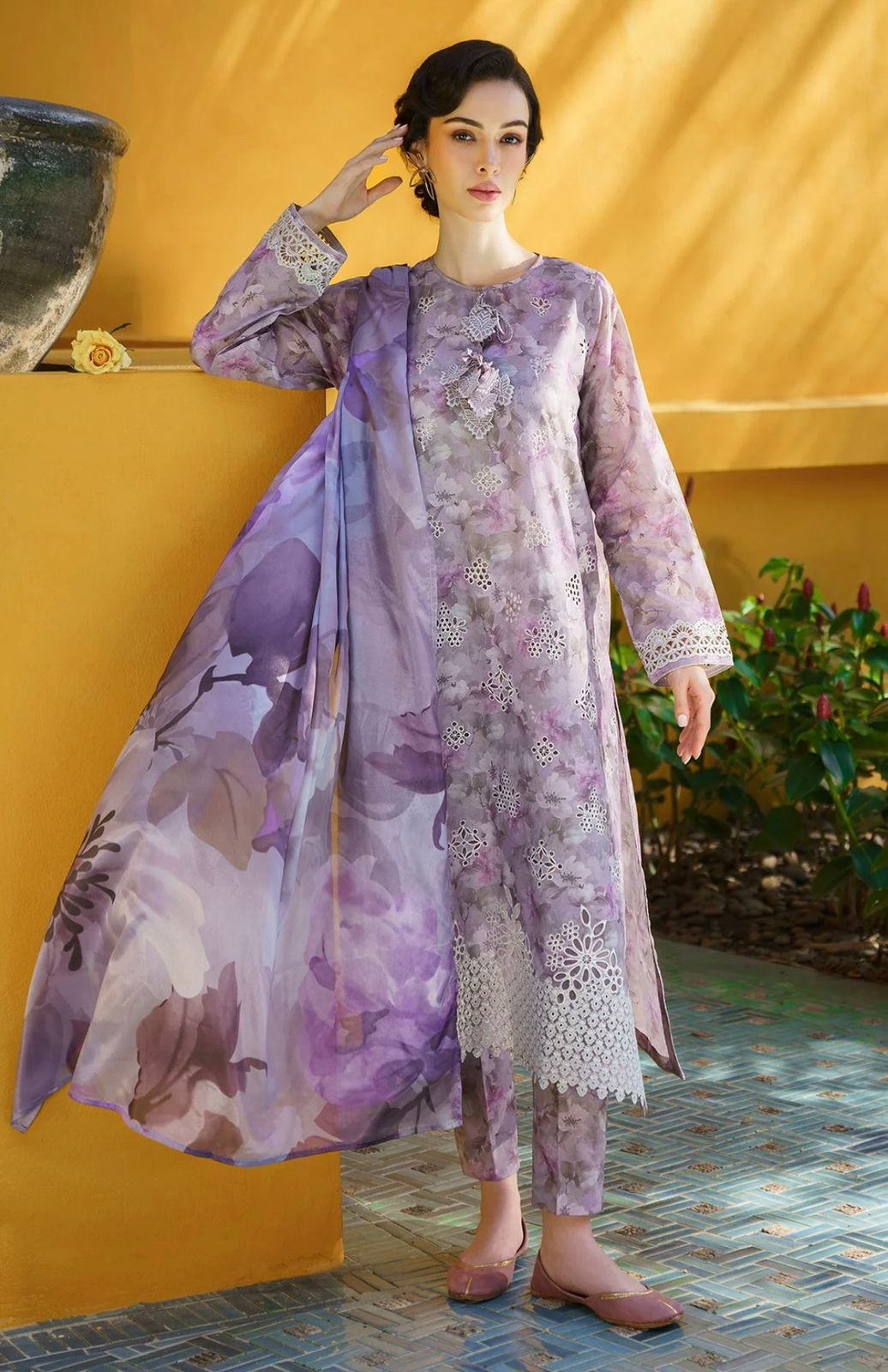 3pc Digital Print Emb Suit