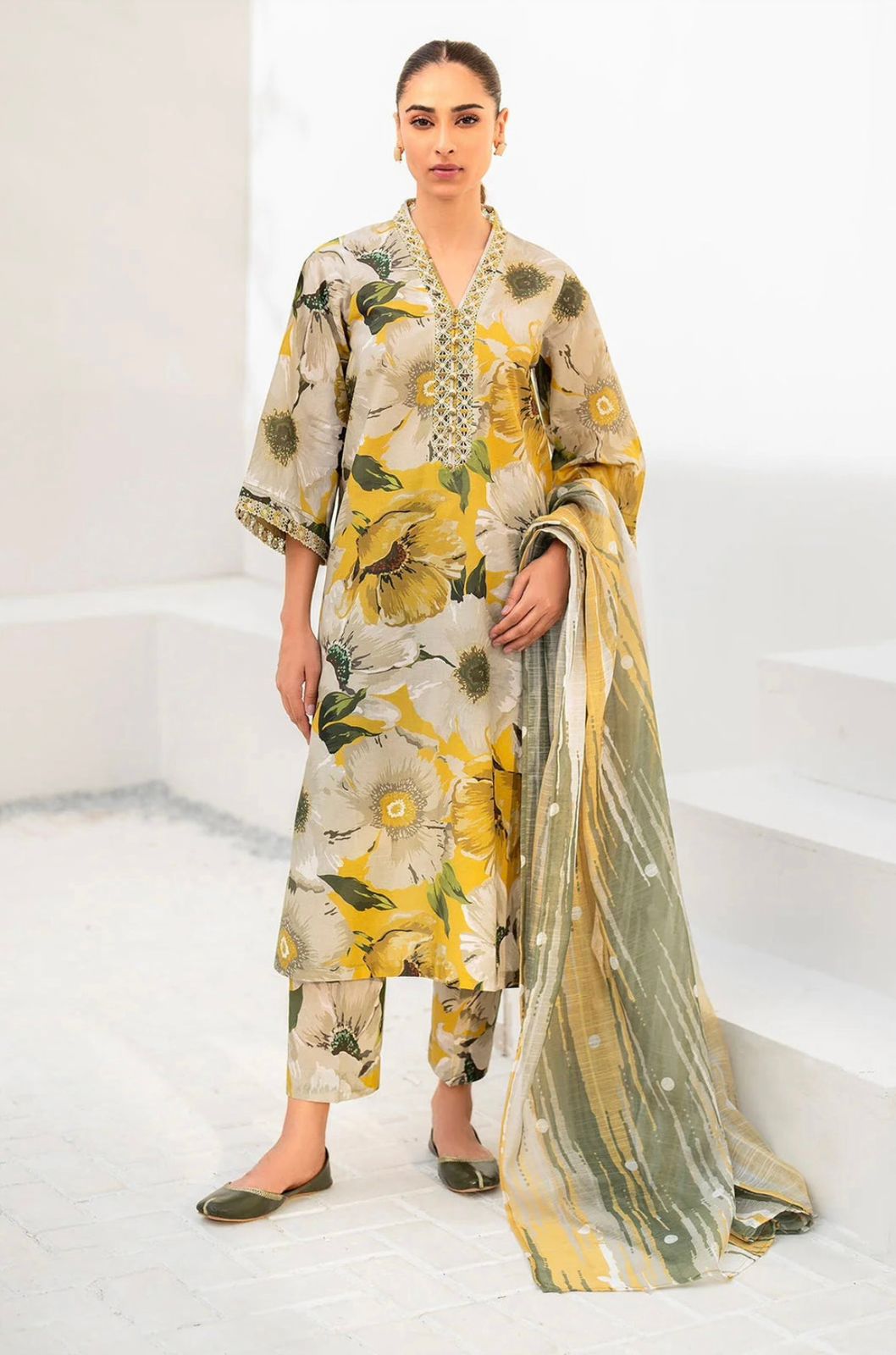 3pc Digital Print Emb Suit