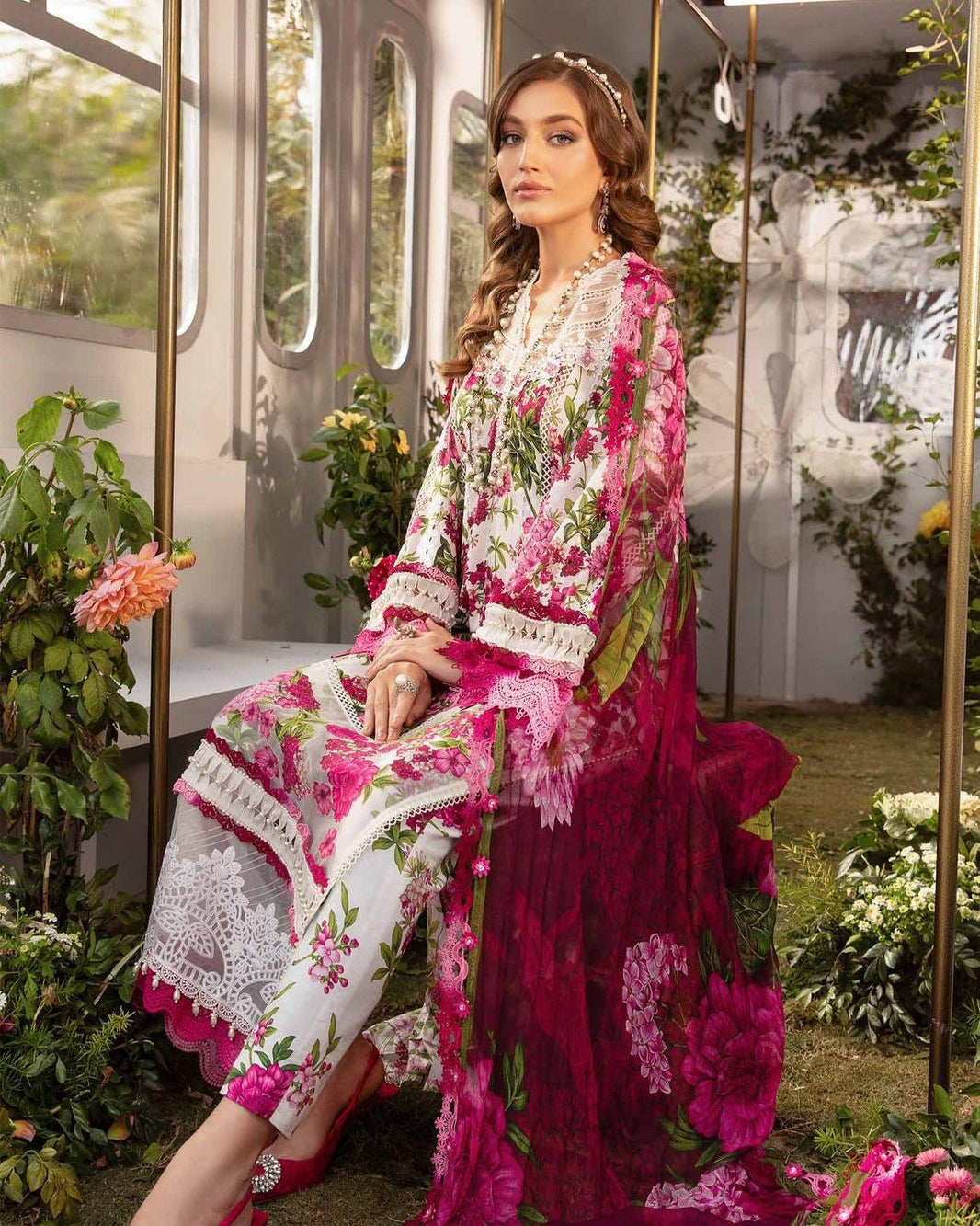 3pc Digital Print Emb Suit