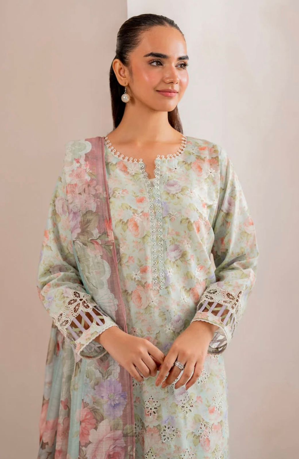 3pc Digital Print Emb Suit