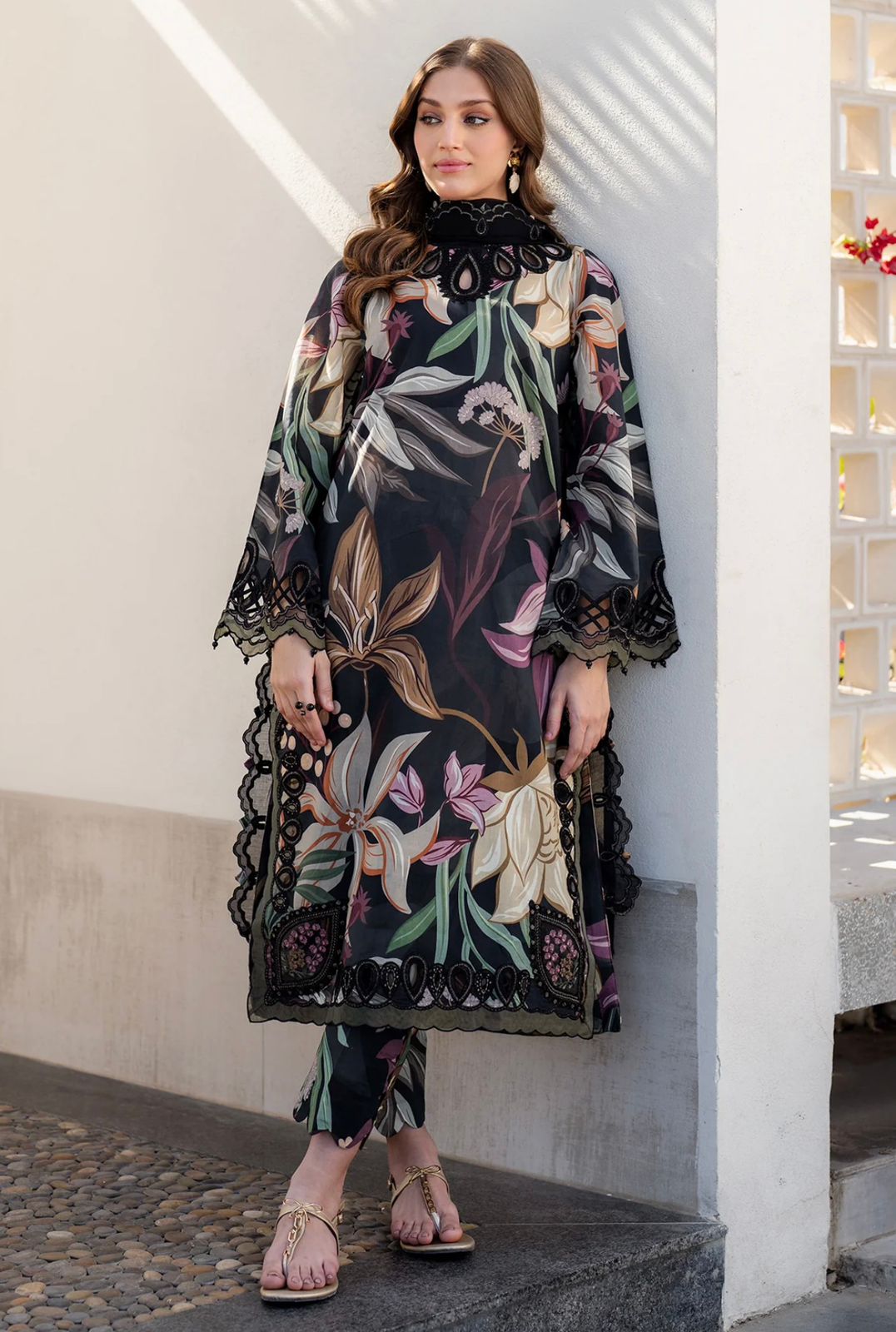 3pc Digital Print Emb Suit