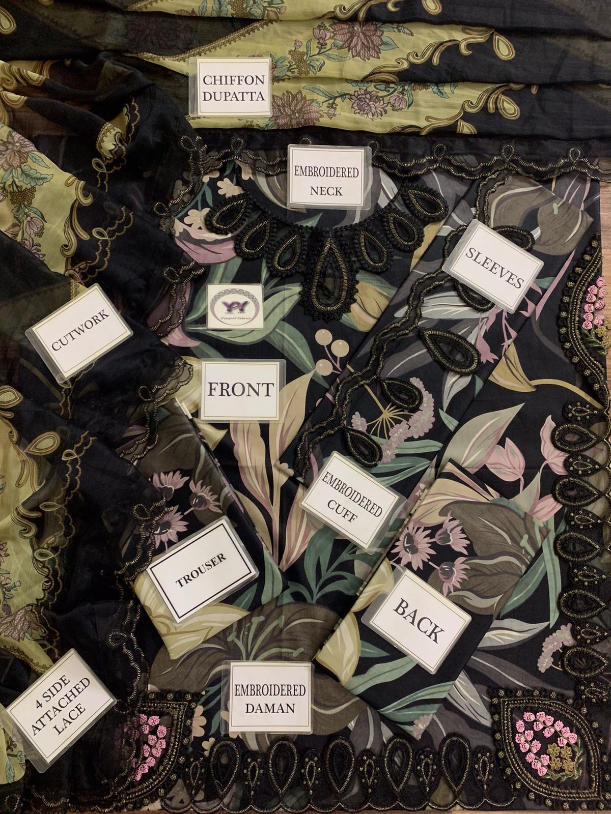 3pc Digital Print Emb Suit