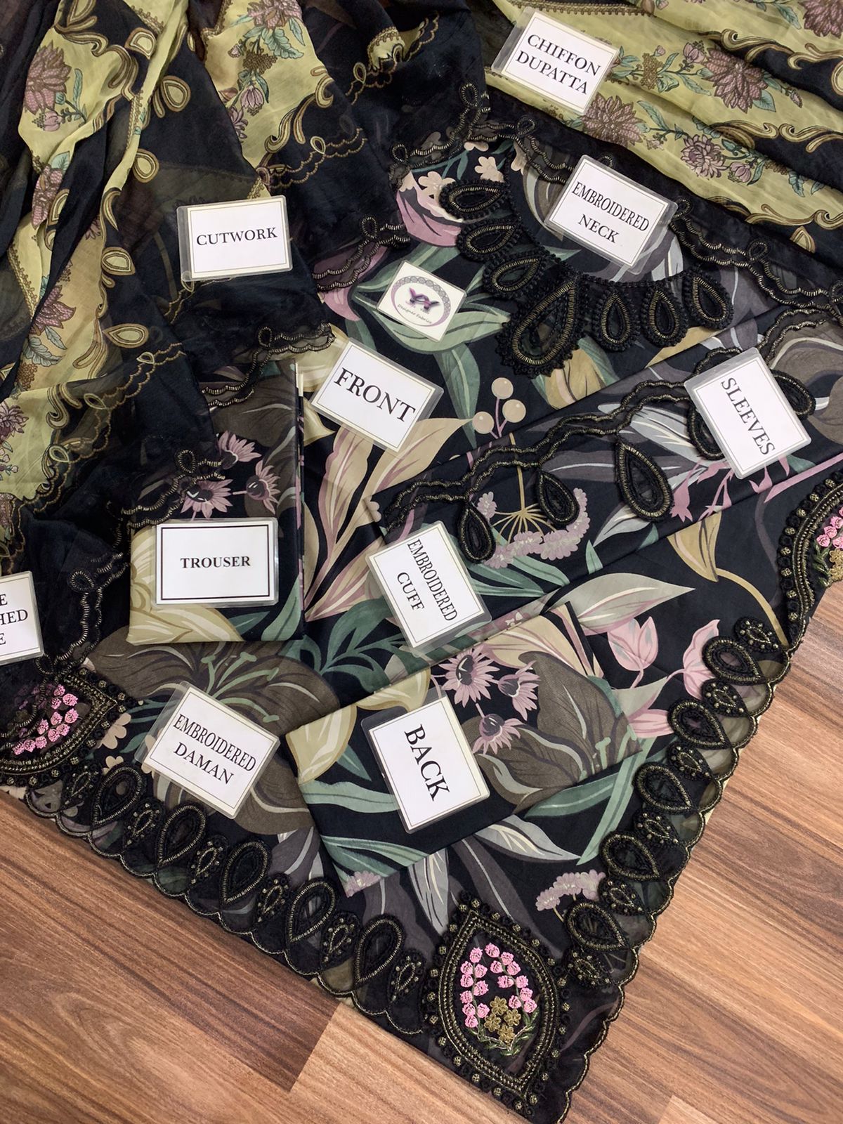 3pc Digital Print Emb Suit