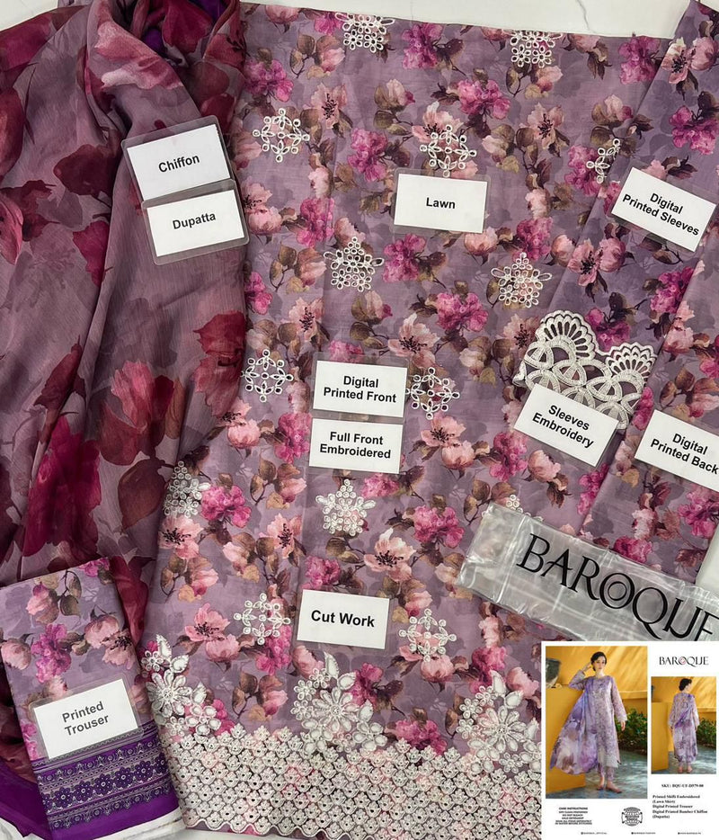 3pc Digital Print Emb Suit