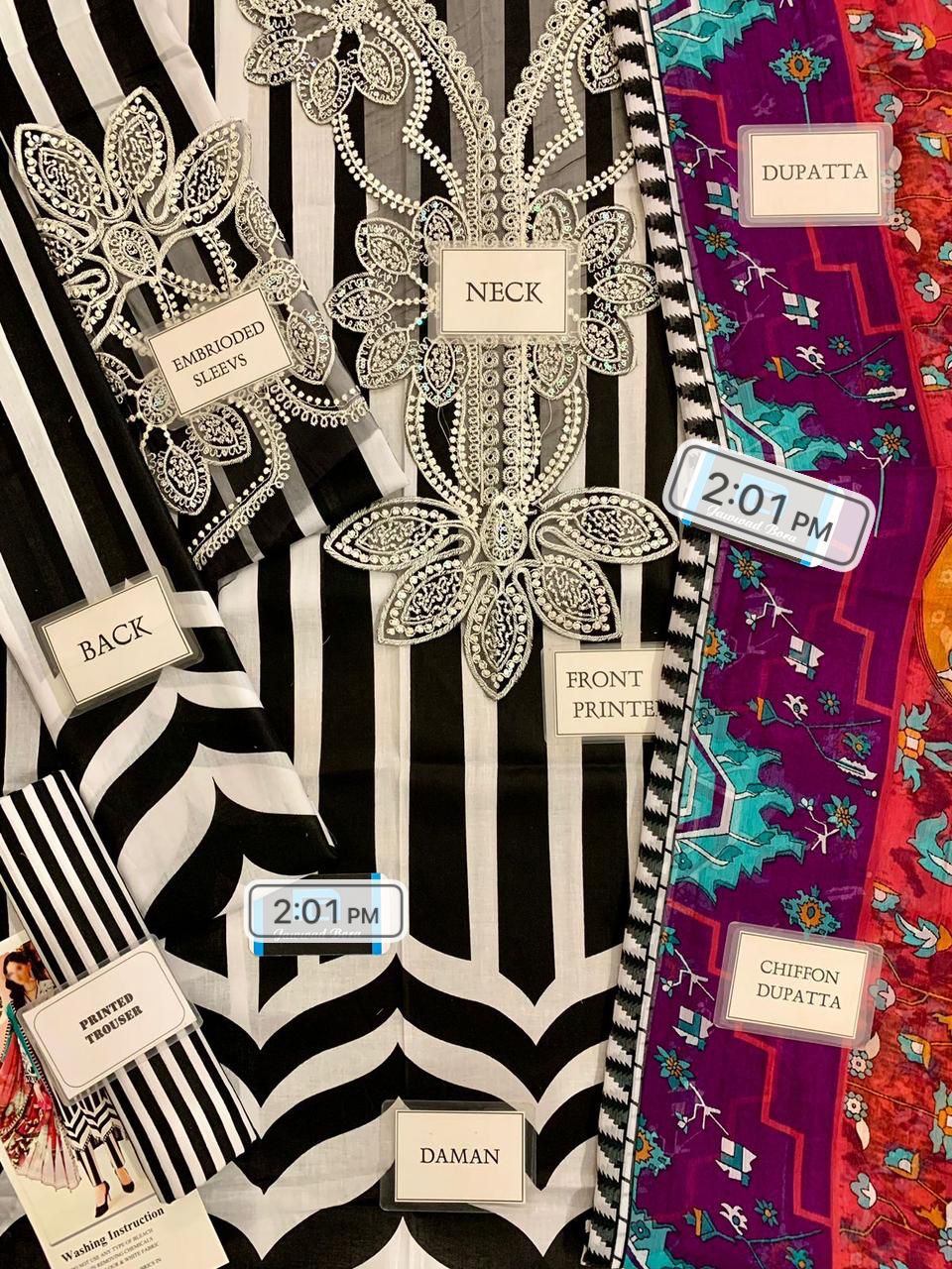 3pc Digital Print Emb Suit