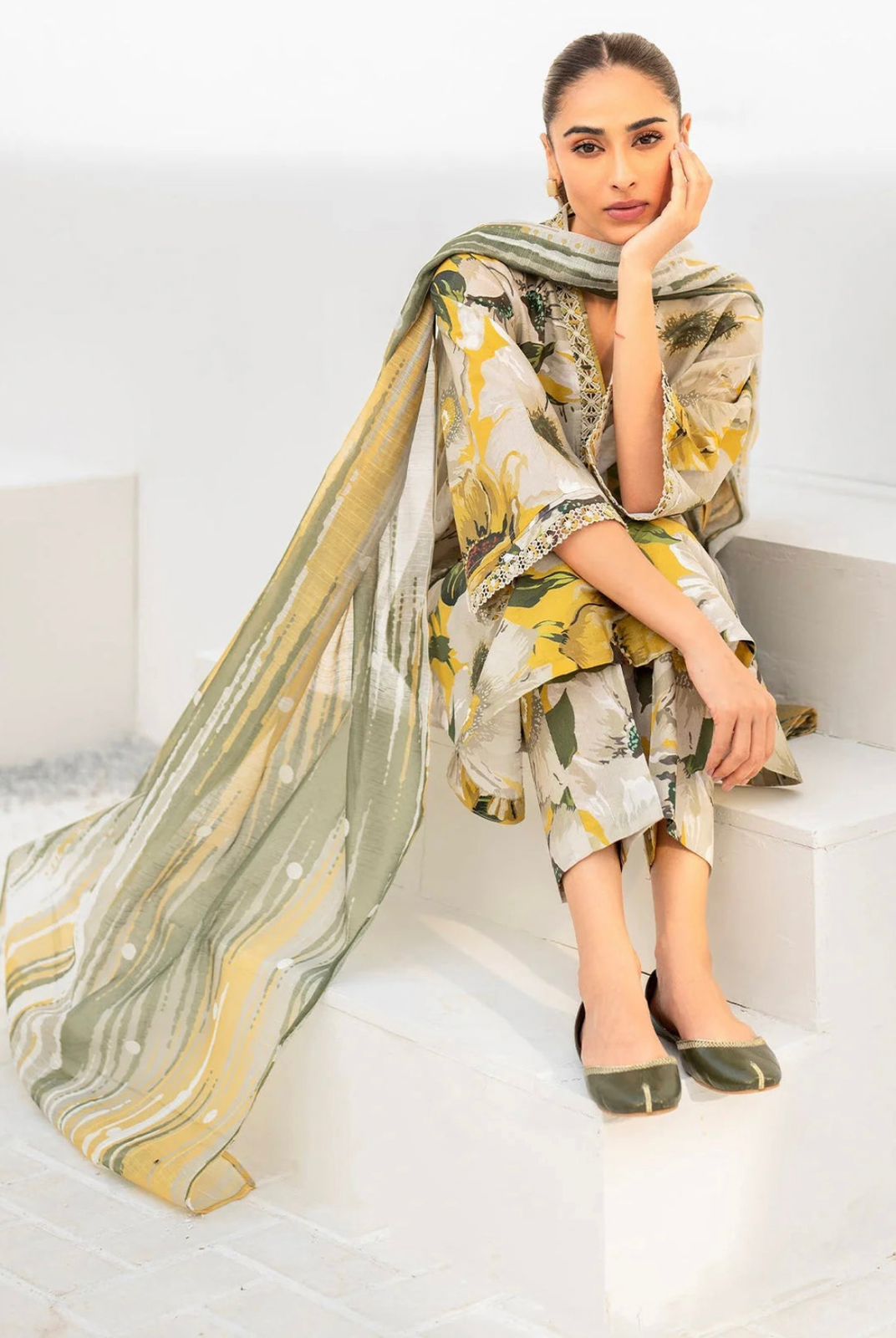 3pc Digital Print Emb Suit