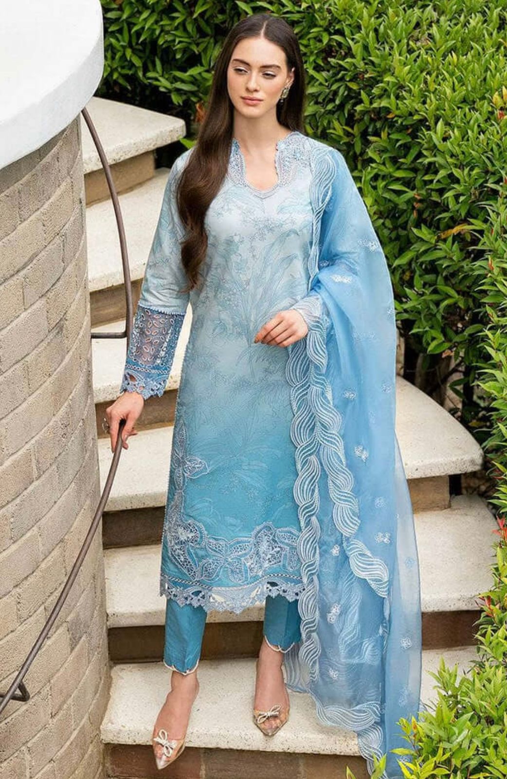 3pc Digital Print Embroidery Suit