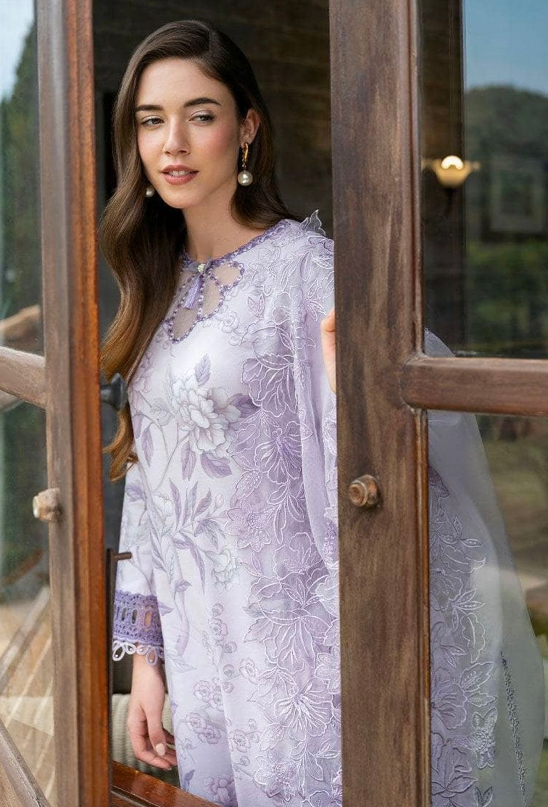 3pc Digital Print Embroidery Suit