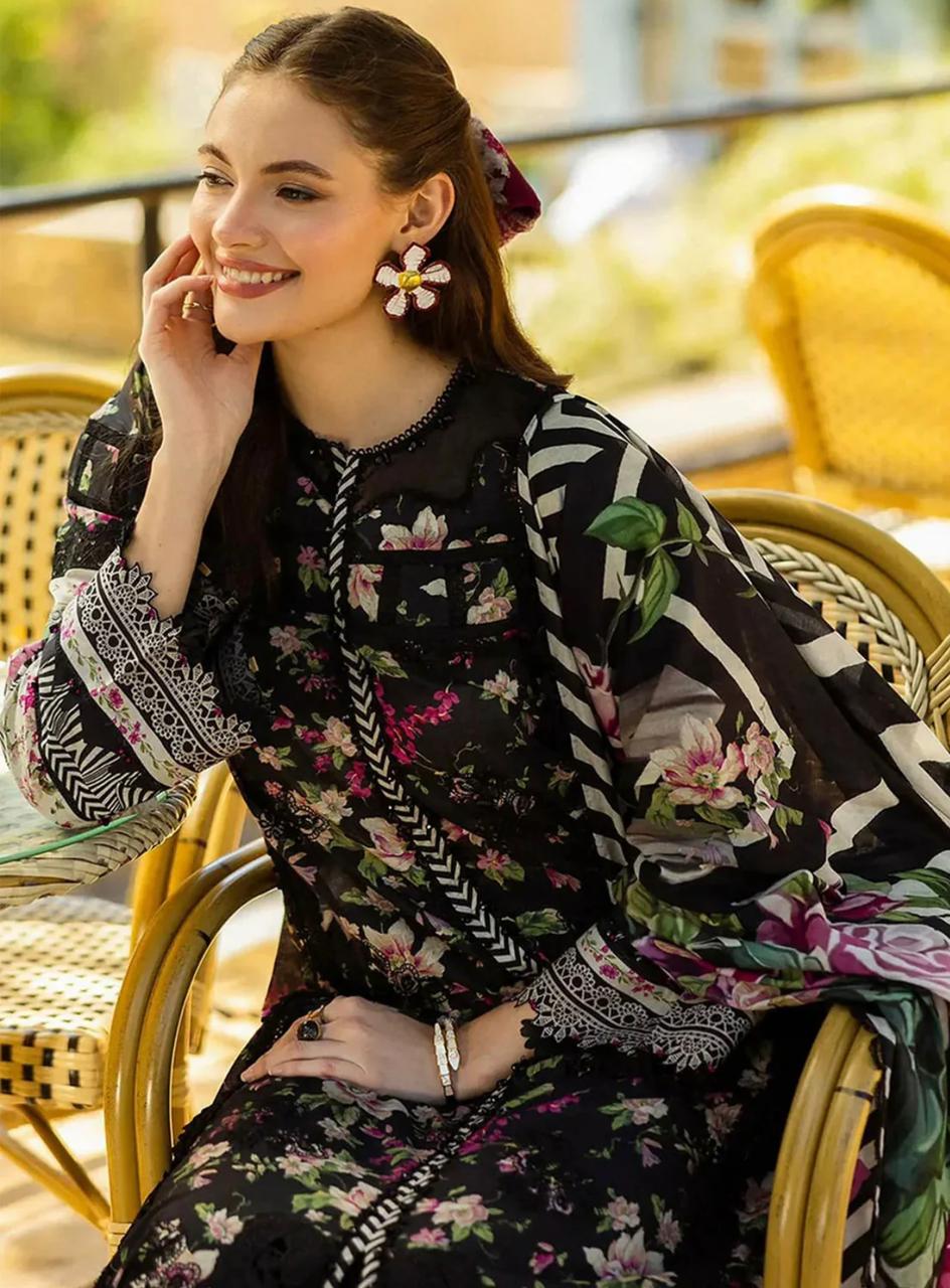 3pc Digital Print Embroidery Suit