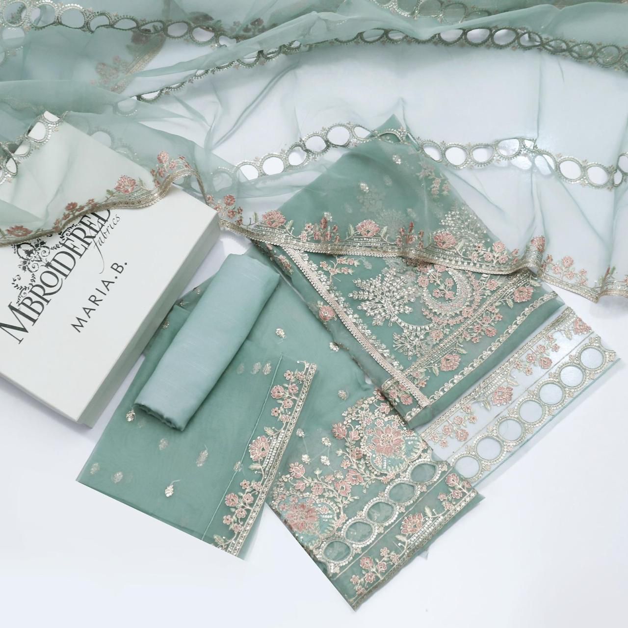 Luxury 3pc Fancy Emb Suit