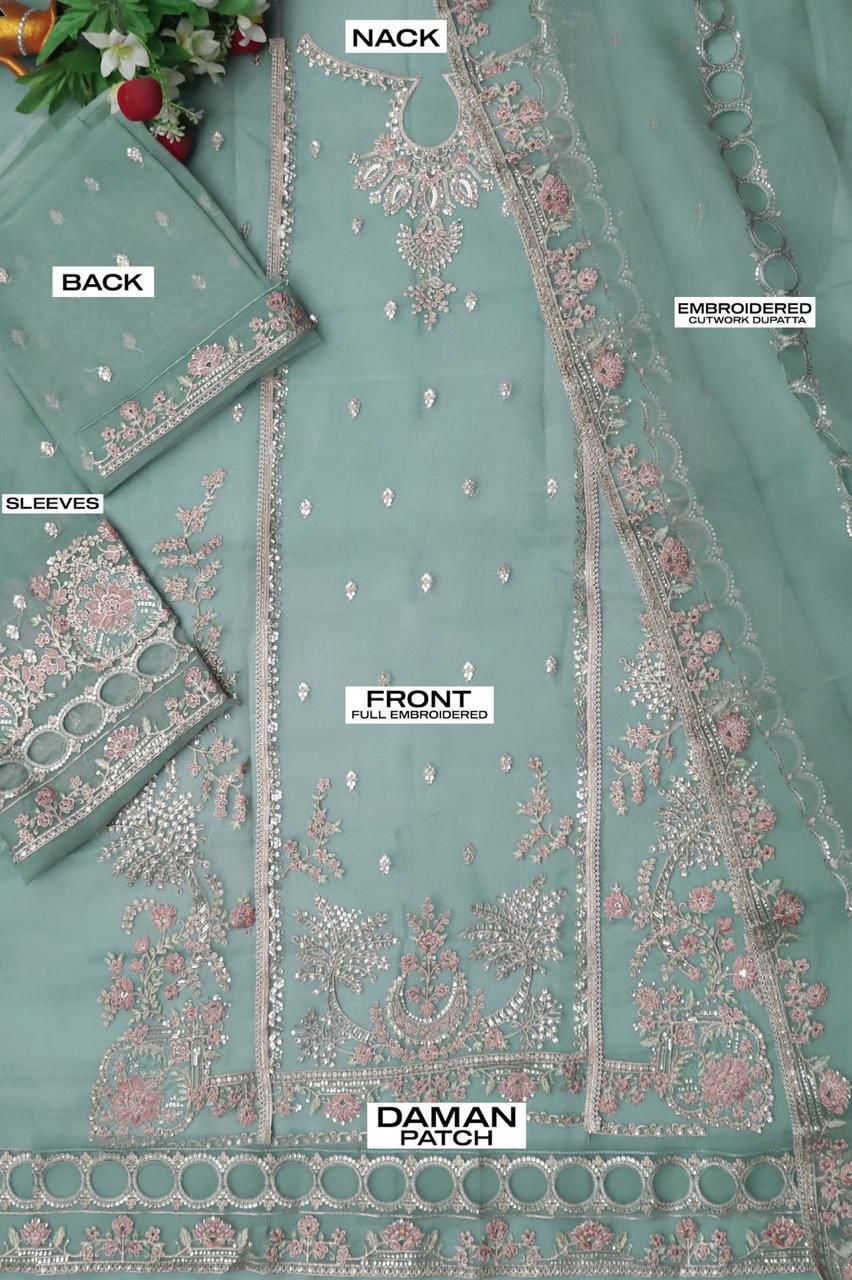 Luxury 3pc Fancy Emb Suit