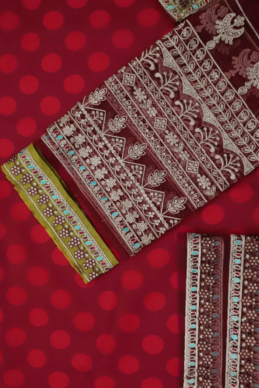 Luxury 3pc Fancy Emb Suit