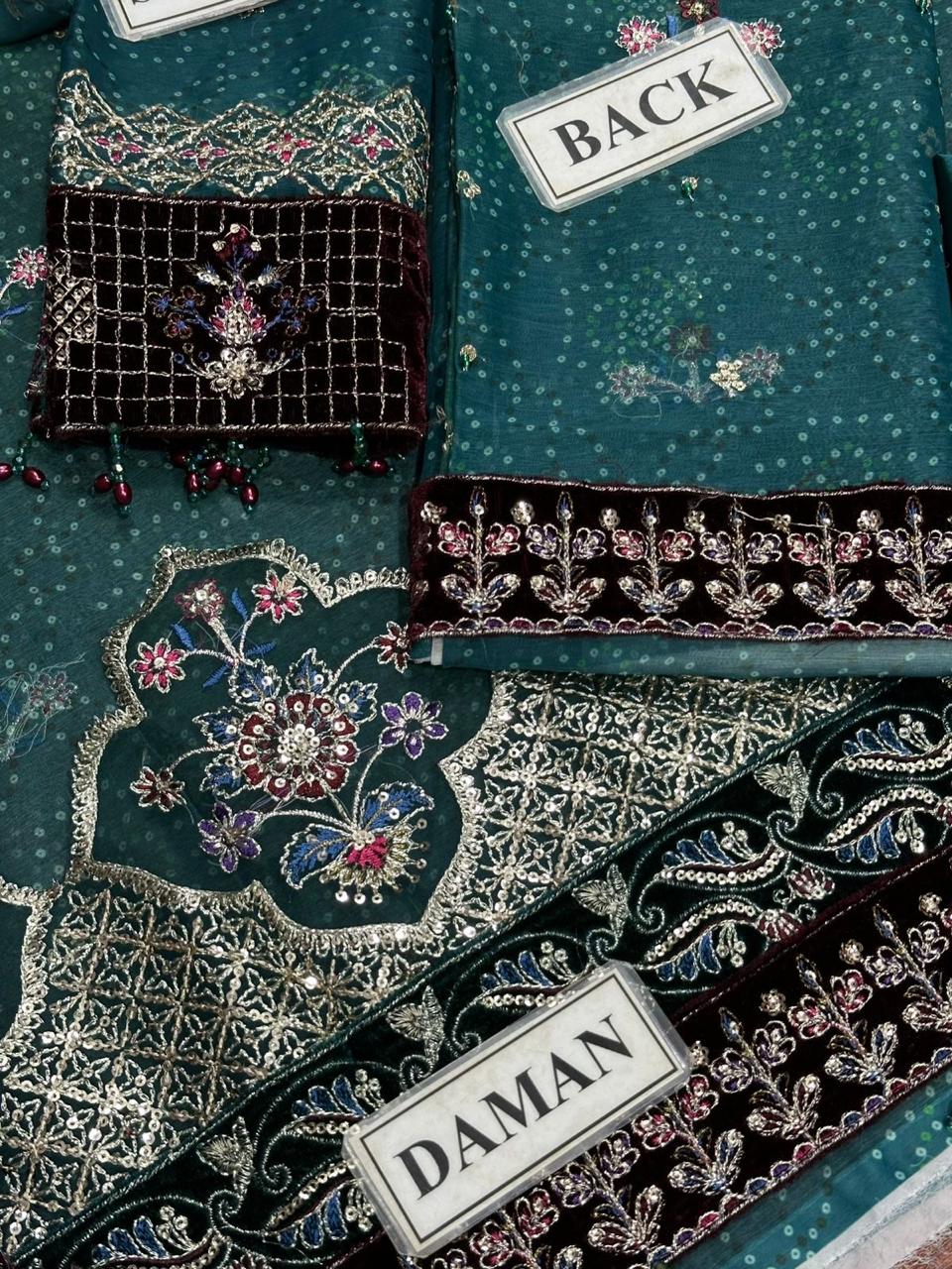 Luxury 3Pc Embroidery Suit