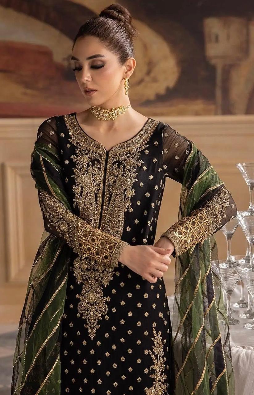 Luxury 3Pc Embroidery Suit